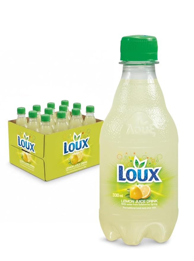 Loux | Greek Soft Drink | Lemon | Pack of 12 | 330ml
