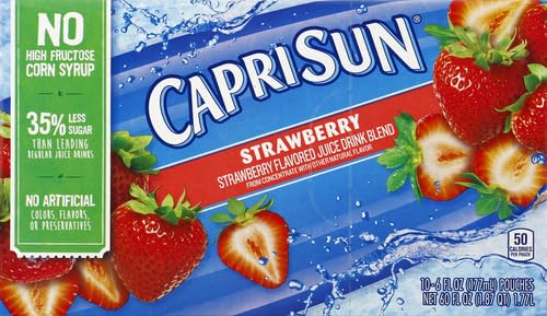 Capri Sun Strawberry Ready-to-Drink Juice 6 Fl Oz (Pack of 10)