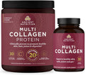 Ancient Nutrition Multi Collagen Peptides Protein Powder Unflavored 40 Servings + Multi Collagen Peptides Protein Capsules 45 Count