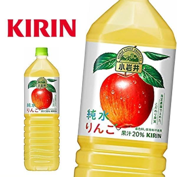 Kirin Koiwai Apple Juice 1500ml (Pack of 5) Value Pack No Preservatives No Coloring Japanese Koiwai Junsui Ringo Apple Juice Drink MADE IN JAPAN