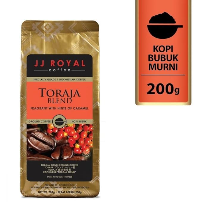 JJ Royal Coffee Toraja Blend 200g Ground Coffee (Pack of 1)