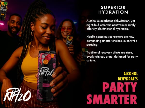 NH2O Superior Hydration Drink Naturally Flavored Zero Sugar Zero Caffeine Zero Alcohol 12 fl oz 3 Flavor Variety Pack