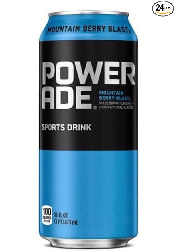 Powerade Sport Drink 16 Fl oz Cans (24 pack Mountain Berry Blast)