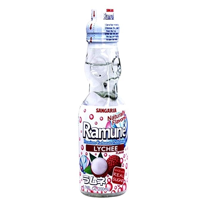 Sangaria Ramune 6.76 Fluid Ounce (Lychee 6 Bottles)