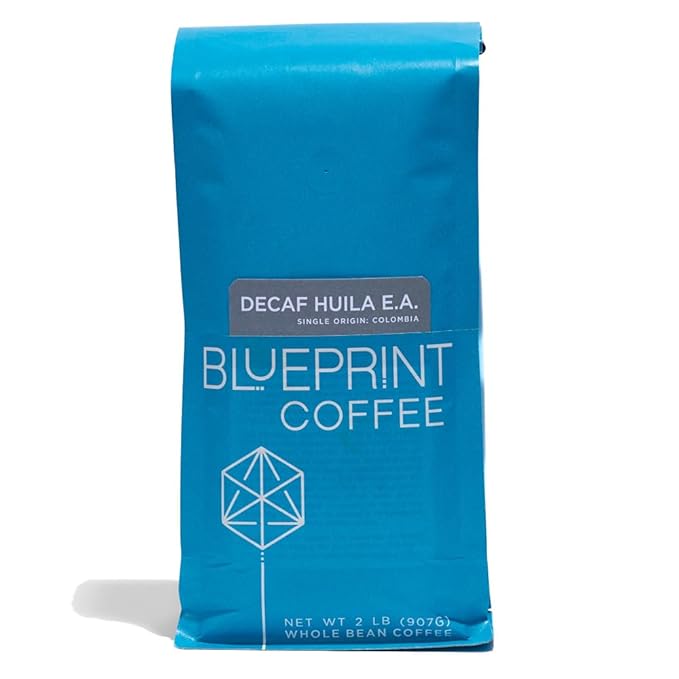 Blueprint Coffee Decaf Huila Single Origin Colombia Whole Bean Coffee 2lb