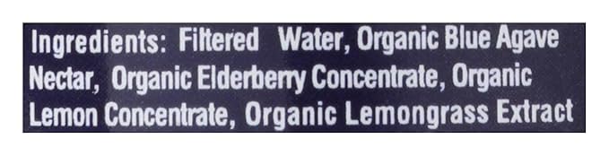 Tiger Seed Elderberry Lemongrass - Pack (12) 16 fl oz Bottles - All Natural Hydration - Plant BasedVegan Organic Kosher