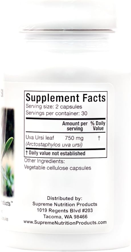 Supreme Nutrition Uva Ursi 60 Pure Bearberry Vegetarian Capsules