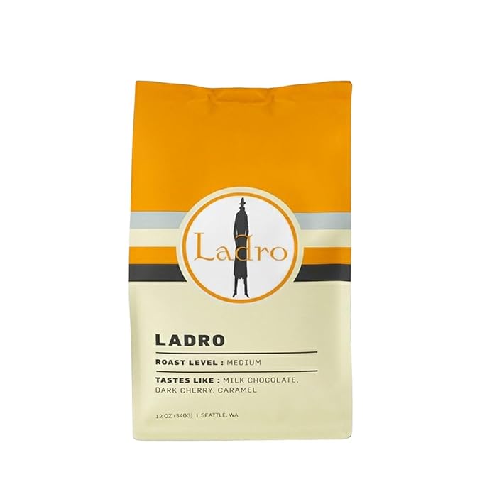 Ladro Espresso - Roasted by Ladro Roasting - Whole Bean Coffee - 12 Ounce Bag
