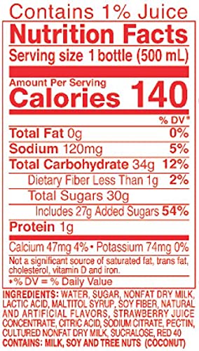 CALPICO Strawberry Non-Carbonated Drink Japanese Beverage Contains Strawberry Juice Concentrate Sweet and Tangy Asian Drink 16.9 FL oz. (Pack of 24)
