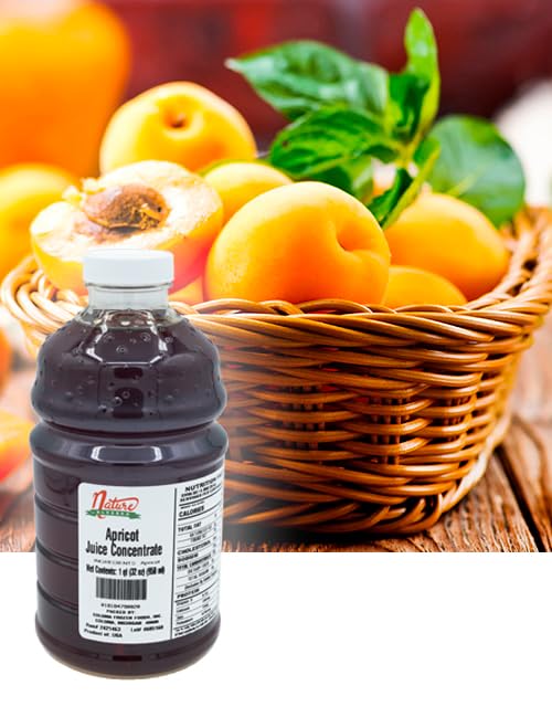 Nature Blessed 100% Pure Apricot Fruit Juice Concentrate - 4 Quarts (4/32 fl oz bottles) Great for Home Vintners Home Brewers Mead Smoothies or Making Jelly