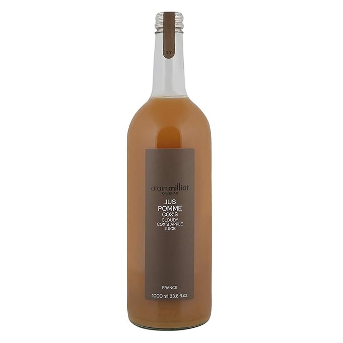 Alain Milliat - Cloudy Cox's Apple Juice 33.8 Fl Oz (One 1L / 1000ml Glass Bottle) | Imported from France