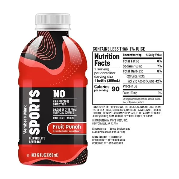 Sports Drink Variety Pack 12 fl oz Bottles (24 Pack) - Electrolyte Hydration - Includes Fruit Punch Mixed Berry and Orange - Rapid Recovery Fuel for Athletes