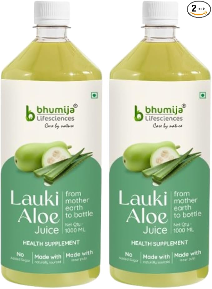 Bhumija Lifesciences Lauki Aowevera Juice (Sugar Free) 1 LTR.(Pack of Two)