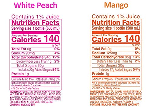 CALPICO 4 Flavor Pack Japanese Drink Pack. Contains Juice Concentrate - Strawberry Lychee White Peach and Mango. 16.9 FL oz. (Pack of 24)