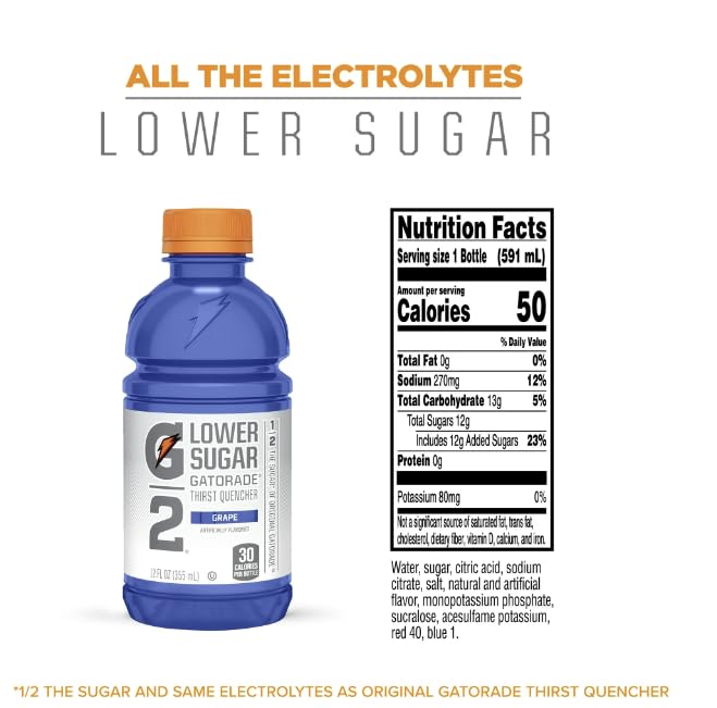 Low-Calorie Thirst Quencher GrapeElectrolyte Drink 12 oz. Bottle (pack of 8) Electrolytes for Rehydration Drinks Sport Drink Bottle