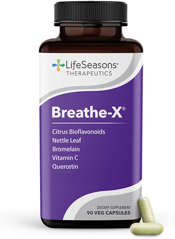 Breathe-X - Allergy &amp Sinus Relief Supplement - Supports Sinuses &amp Nasal Discomfort - Non-Drowsy &amp Fast-Acting - Quercetin Bromelain Citrus Bioflavonoids Nettle Leaf &amp Vitamin C - 9