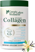 Great Lakes Wellness Keto Boost Advanced Collagen Peptides Powder with 4.2g MCTs - Vanilla Flavored - Nutritiously-Rich Non-Dairy Coffee Creamer or Smoothie Alt - Non-GMO Kosher - 14.1 oz