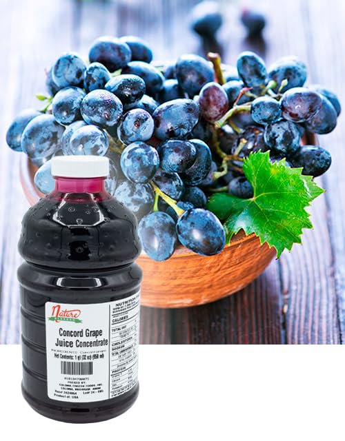 Nature Blessed 100% Pure Concord Grape Fruit Juice Concentrate - 2 Quarts (2/32 fl oz bottles) Applications: Home Wine Making Brewing Distilling Hard Cider Smoothies