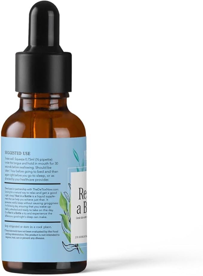 Yelle. Skincare – Rest in A Bottle – Natural Sleep Support with Organic Valerian Root Extract and Vegetable Glycerin – Helps Promote Restful Sleep and Relaxation – 2oz Dropper Bottle
