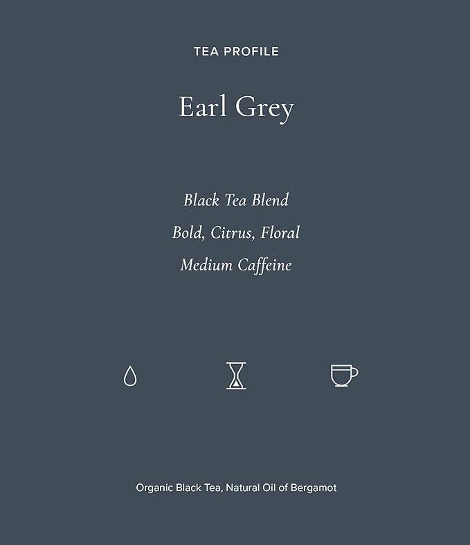 Art of Tea | Organic Earl Grey Black Tea | Earl Grey Tea Bag | 50 Pyramid Black Tea Bag Sachets