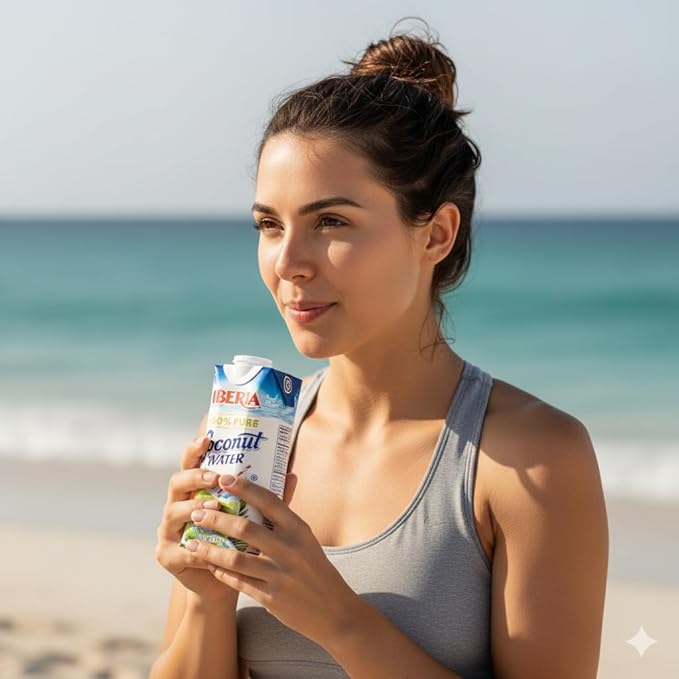 Iberia All Natural Coconut Water 11.1 fl oz (330ml) | 100% Pure Coconut Water | No Added Sugar or Preservatives | Refreshing Hydration Drink | Pack of 24