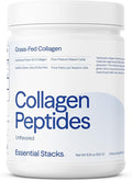 Essential Stacks Collagen Peptides Powder (from Grass Fed Cattle) - Gluten Dairy &amp Soy Free - Unflavored Hydrolyzed Collagen Supplement (10.6 oz)