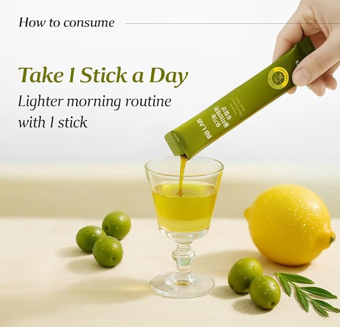 BB LAB Organic Olive Lemon Dual Shot Cold Pressed Extra Virgin Picual Olive Oil with NFC Lemon Juice 20g*10 Sticks