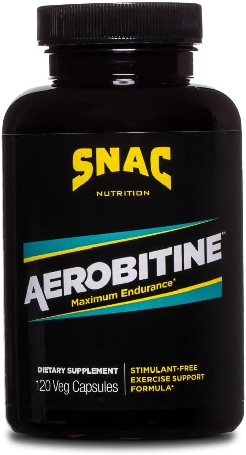 SNAC Aerobitine - Stimulant Free Pre-Workout Supplement for Maximum Endurance. Nitric Oxide Booster Improves Blood Flow Reduces Fatigue &amp Thermogenic Benefits. 120 Veggie Capsules