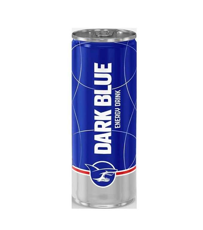 Dark Blue Energy Drink 8.4 Fl Oz Original Flavor 37 mg Caffeine with B Vitamins Pack of 24 Cans
