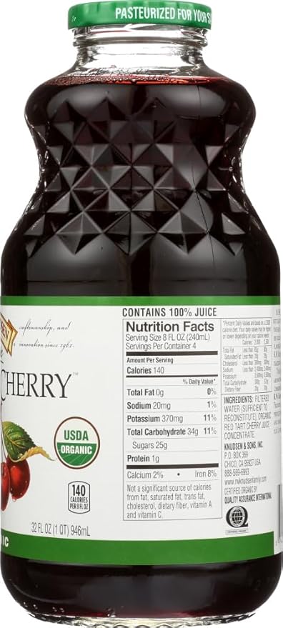 Knudsen Just Juice Tart Cherry 32 fl.oz (Pack of 6)