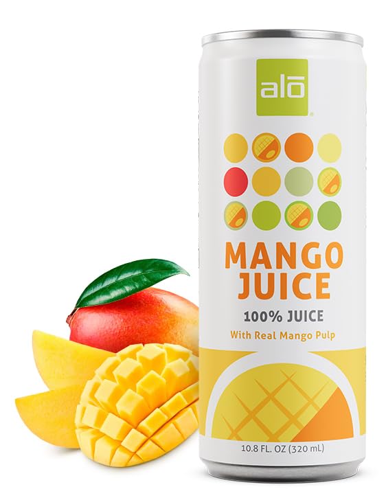 ALO Slim Can Juice Pineapple with Real Fruit Pulp| 10.82 fl oz Pack of 12 | Plant-Based Beverage 100% Natural Juice