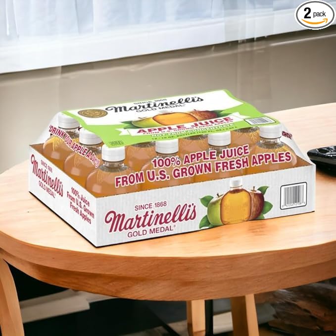 2 (Pack of 12) Martinellis Apple Juice 10 Fl Oz(Total 24 Pack 240 oz)