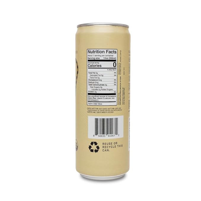 Explorer Seeker Ready-to-Drink Organic Cold Brew Coffee with 65 mg of Caffeine per Serving Black Unsweetened and Fair Trade 12 fl oz (Pack of 12)