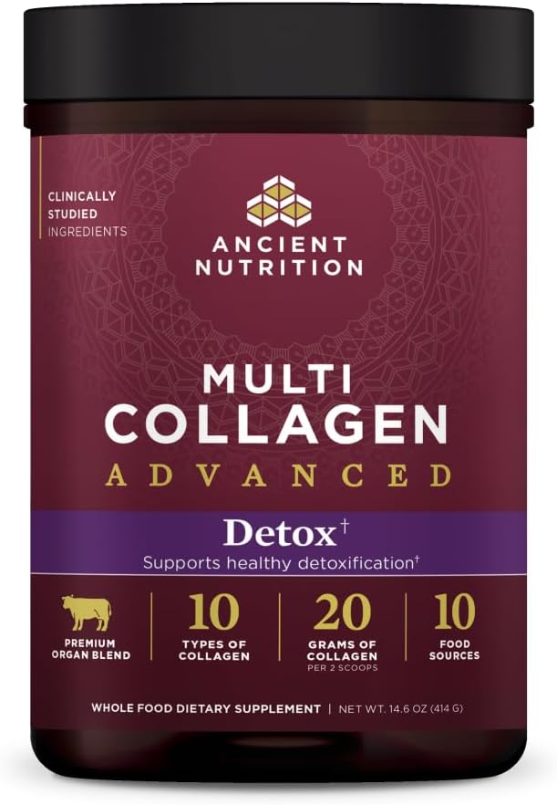 Ancient Nutrition Advanced Multi Collagen Protein Powder Cleanse &amp Detox Unflavored 36 Servings