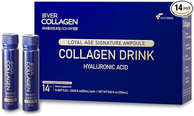 Loyal Age Signature Ampoule - Liquid Marine Multi Collagen Drink 3000mg Low Molecular Collagen Peptides Drinkable Supplement for Hair Skin Nail (1 Bottle Per Day 14 Bottles)