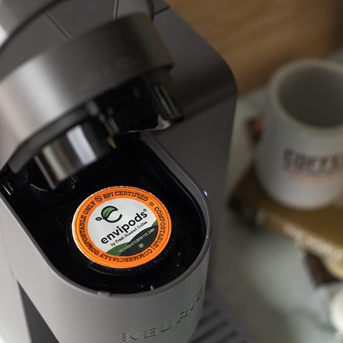 Fresh Roasted Coffee Organic Ethiopian Yirgacheffe envipods | BPI Compostable USDA Organic Kosher 3rd Party Tested for Mold Myco Pesticides | 72 CT Compatible With 1.0 &amp 2.0 K Cup Brewers