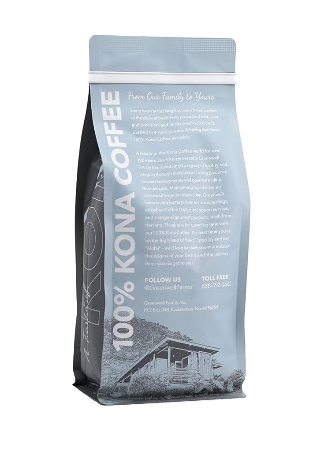 Greenwell Farms 100% Hawaiian Kona Coffee - Chocolate Macadamia Nut Flavor Ground 16oz