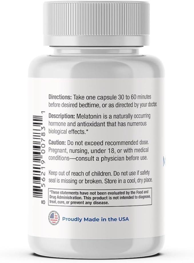 120mg Extra Strength Melatonin MAX - Single Capsule Dose - High Dosage Melatonin Ensures Ampifly Supply Of This Important Hormone - 100% Drug-Free Vegan Non-GMO Gluten-Free (2-Pack)