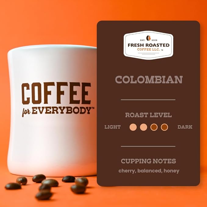 Fresh Roasted Coffee100% Colombian 2 lb (32 oz) Medium Roast Kosher Whole Bean