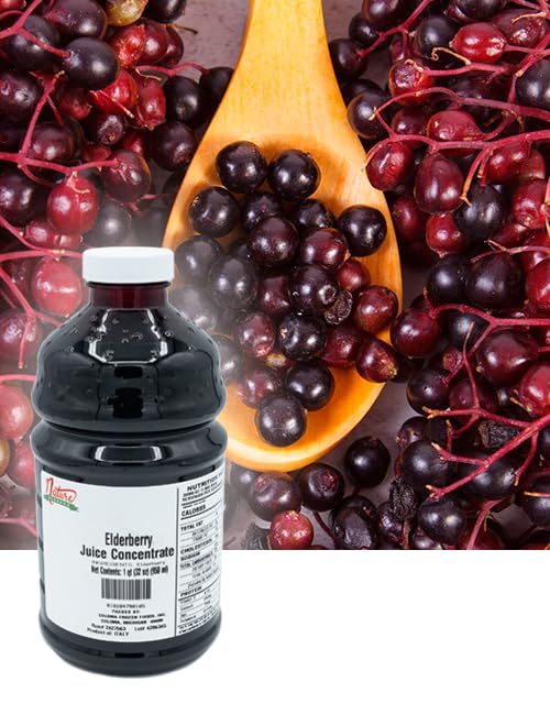 Nature Blessed 100% Pure Elderberry Fruit Juice Concentrate - 2 Quarts (2/32 fl oz bottes) Perfect for Mead Wine Brewing Ale