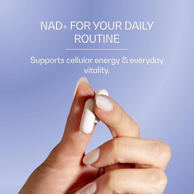 NAD Caps - NAD (Nicotinamide Adenine Dinucleotide) + Hydrolyzed Marine Collagen - Daily Supplement - 90 Capsules 500 mg Each - Unflavored