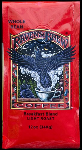Raven's Brew Auto Drip Grind Breakfast Blend Light Roast 12-Ounce Bag