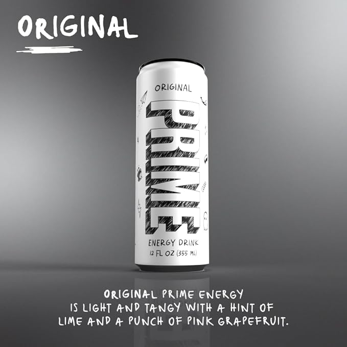 PRIME Energy ORIGINAL Zero Sugar Energy Drink Preworkout Energy 200mg Caffeine with 355mg of Electrolytes and Coconut Water for Hydration| Vegan Gluten Free 12 Fluid Ounce |24 Pack