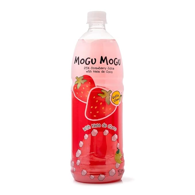 [Pack of 7] [Free Measuring Spoon] Mogu Mogu Juice with Nata De Coco - 33.8 Fl Oz Large Family Size (7 Mixed Flavor) 320 ml