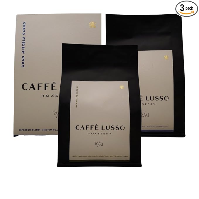 Bean Box Sampler - Roasted by Caffe Lusso Roastery 3-Pack Whole Bean Coffee Gourmet Coffee