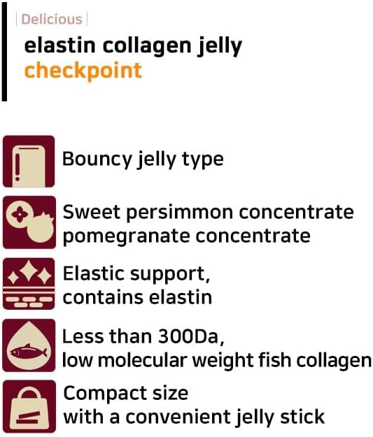 Sweet Persimmon&ampPomegranate Elastin Collagen Jelly Collagen Jelly Stick 20g * 15 Stick