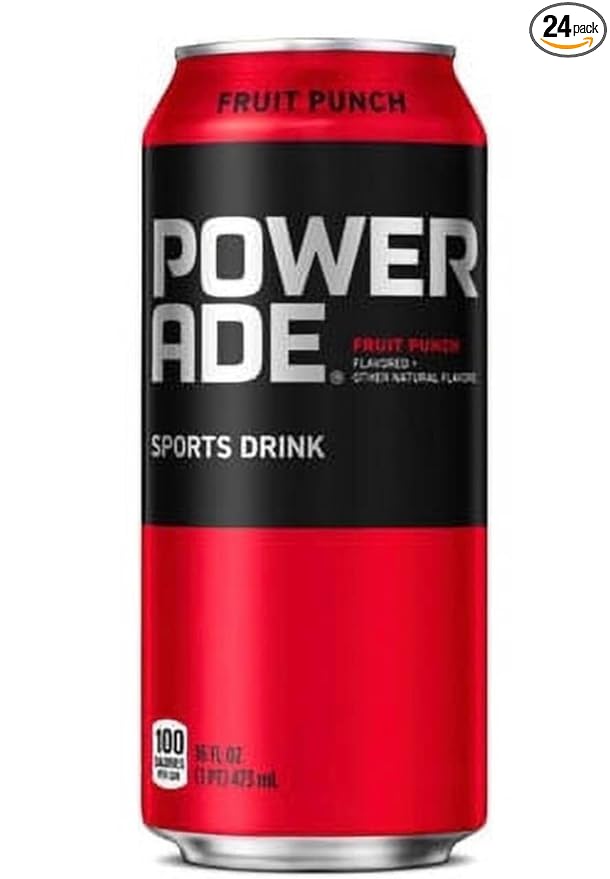 Powerade Sport Drink 16 Fl oz Cans (24 pack Fruit punch)