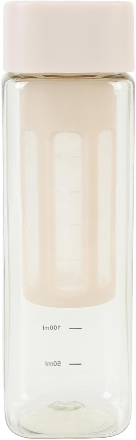 Agatige Portable Cold Brew Bottle Creamy White Transparent Easy to Clean Iced Coffee Maker Bottle for Home School Office