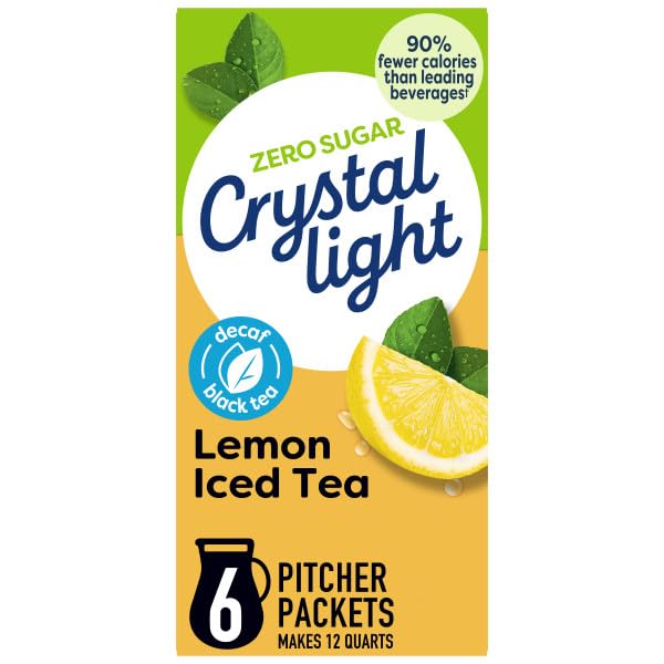 Crystal Light 6-Flavor Variety Pack – Wild Strawberry Energy Grape Energy Raspberry Iced Tea Sweet Tea Peach &amp Lemon Decaf Iced Tea – Sugar-Free Powdered Drink Mix (6 CT Each) (Variety Pack)