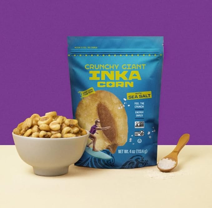 Inka Corn Nuts Gluten Free Roasted Giant Corn Original Flavor 4 Ounce (Pack of 6)